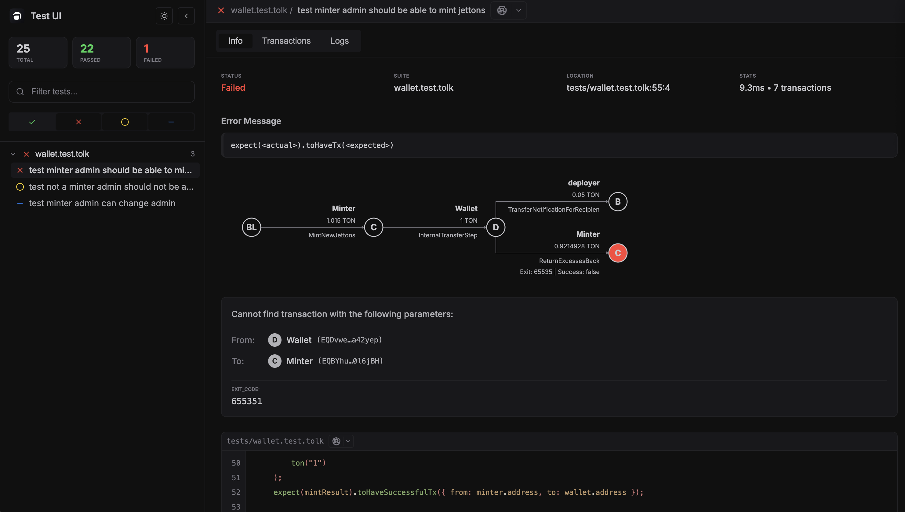 Sidebar filters with text search and status toggles