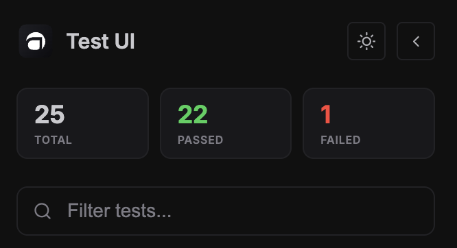 Sidebar controls with theme toggle and collapse button