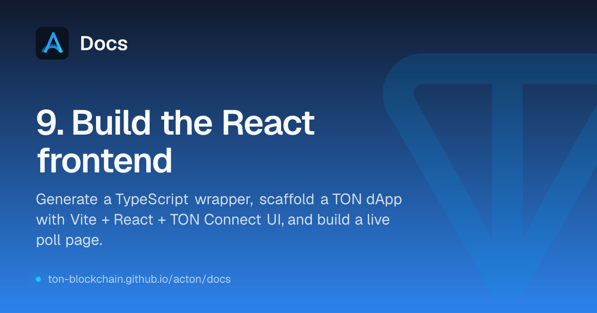 9. Build the React frontend
