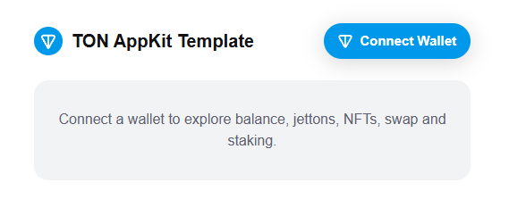 TON AppKit Template running in the browser